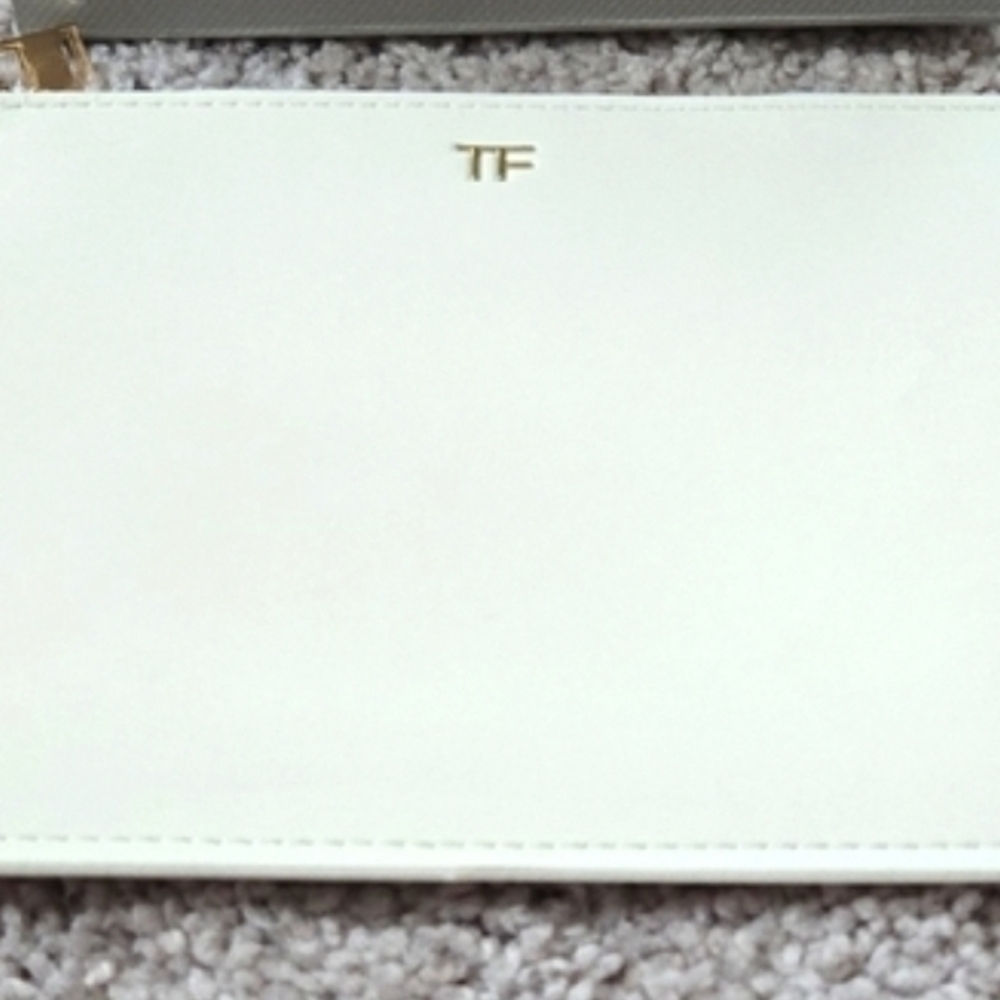 Tom Ford White Zip Pouch And Card Holder/Mirror GWP BUNDLE - Picture 2 of 2